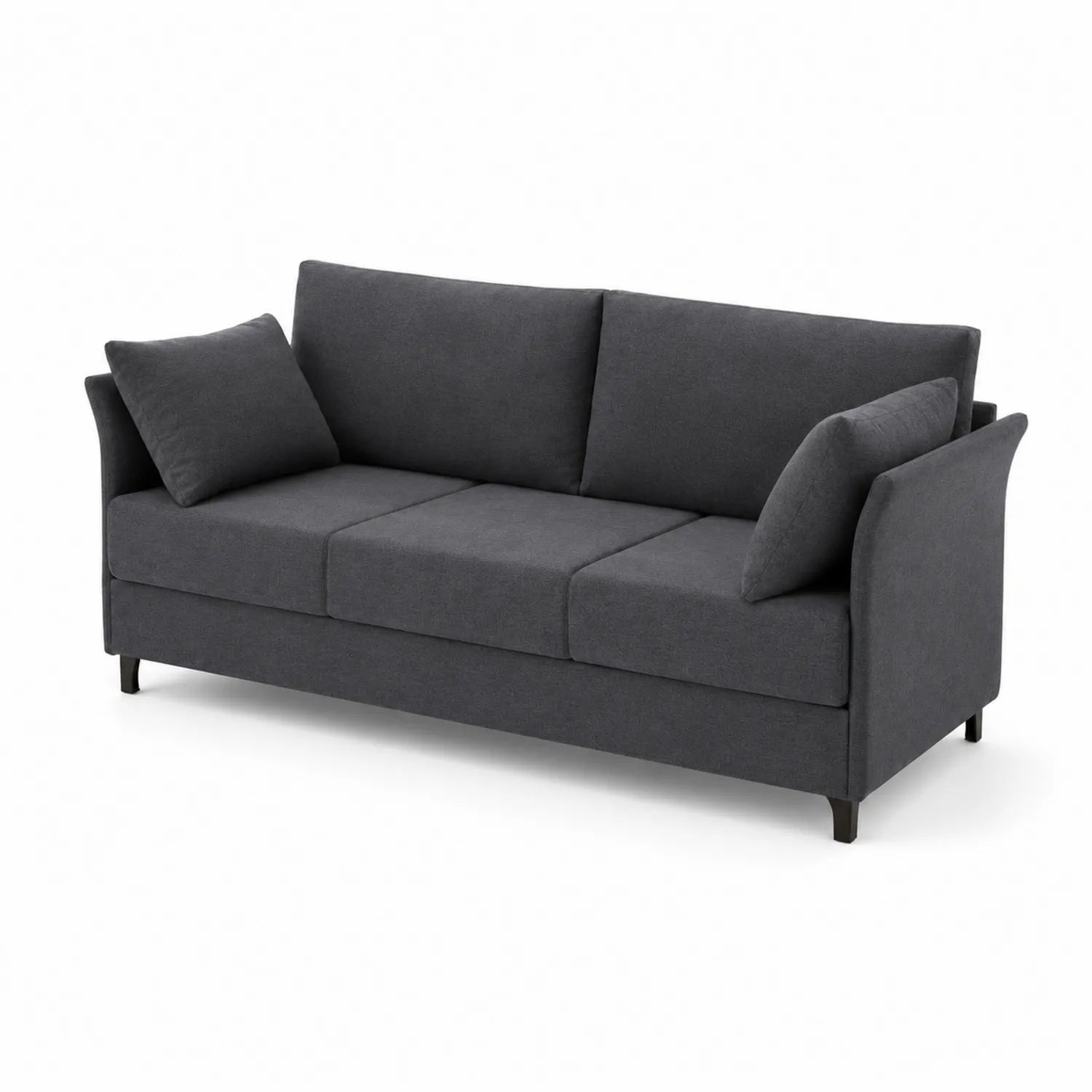 Sofa 3-osobowa z tkaniny ciemnoszarej