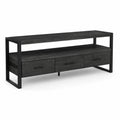 Szafka RTV z metalu i drewna fornirowanego czarna 150cm x 40cm x 50cm