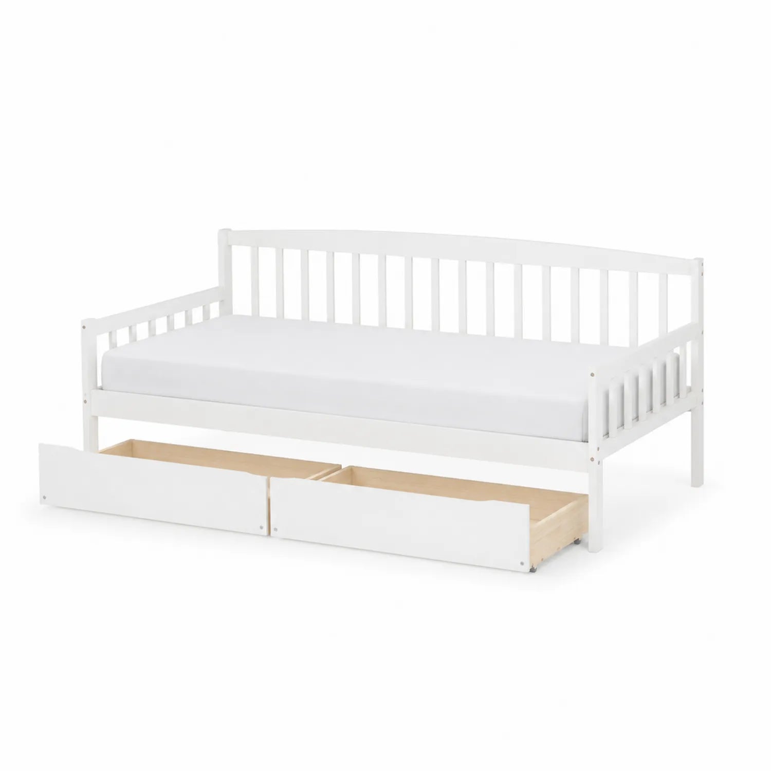 Łóżko dzienne z drewna sosnowego z szufladami 200x90 cm