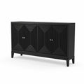 Kredens drewniany czarny z MDF 150x40x90 cm