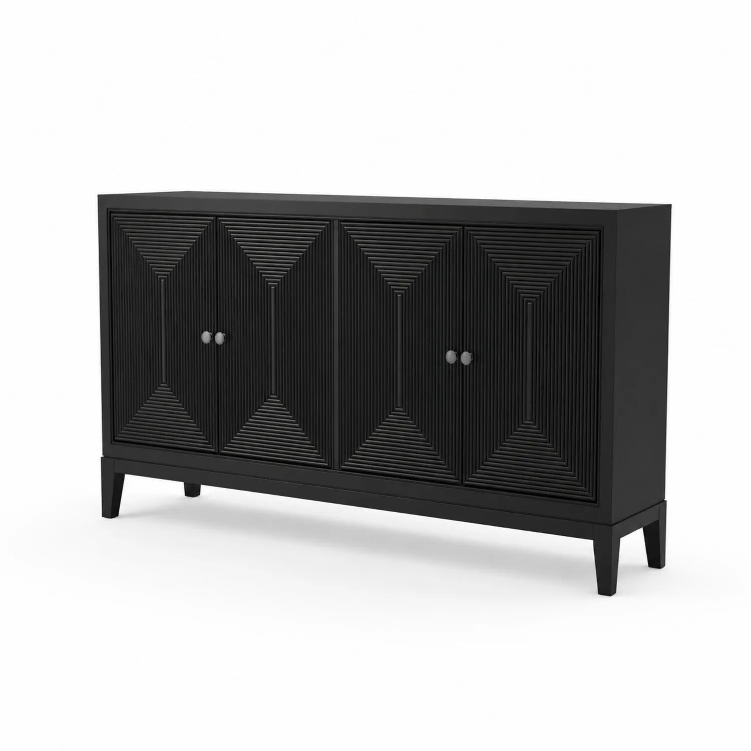 Kredens drewniany czarny z MDF 150x40x90 cm