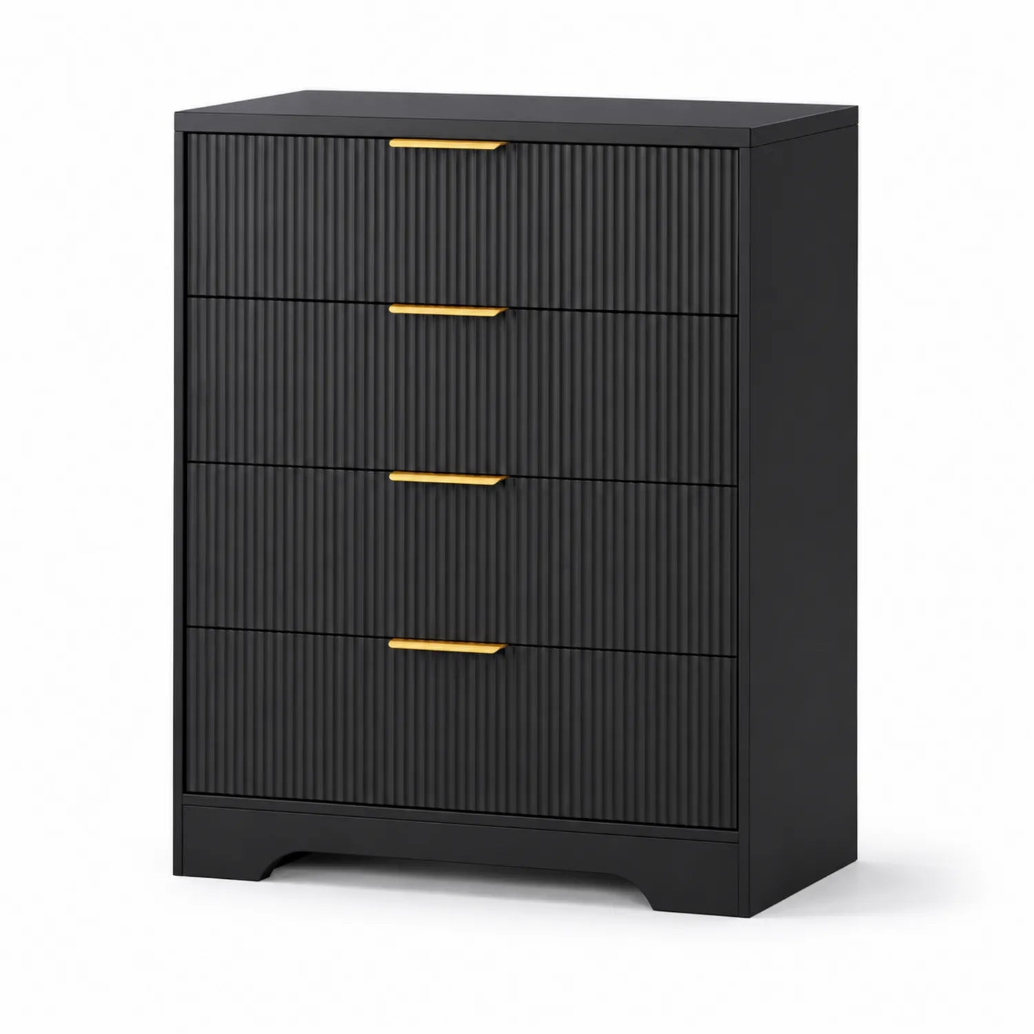 Komoda z czterema szufladami MDF Czarna 80x40x100 cm