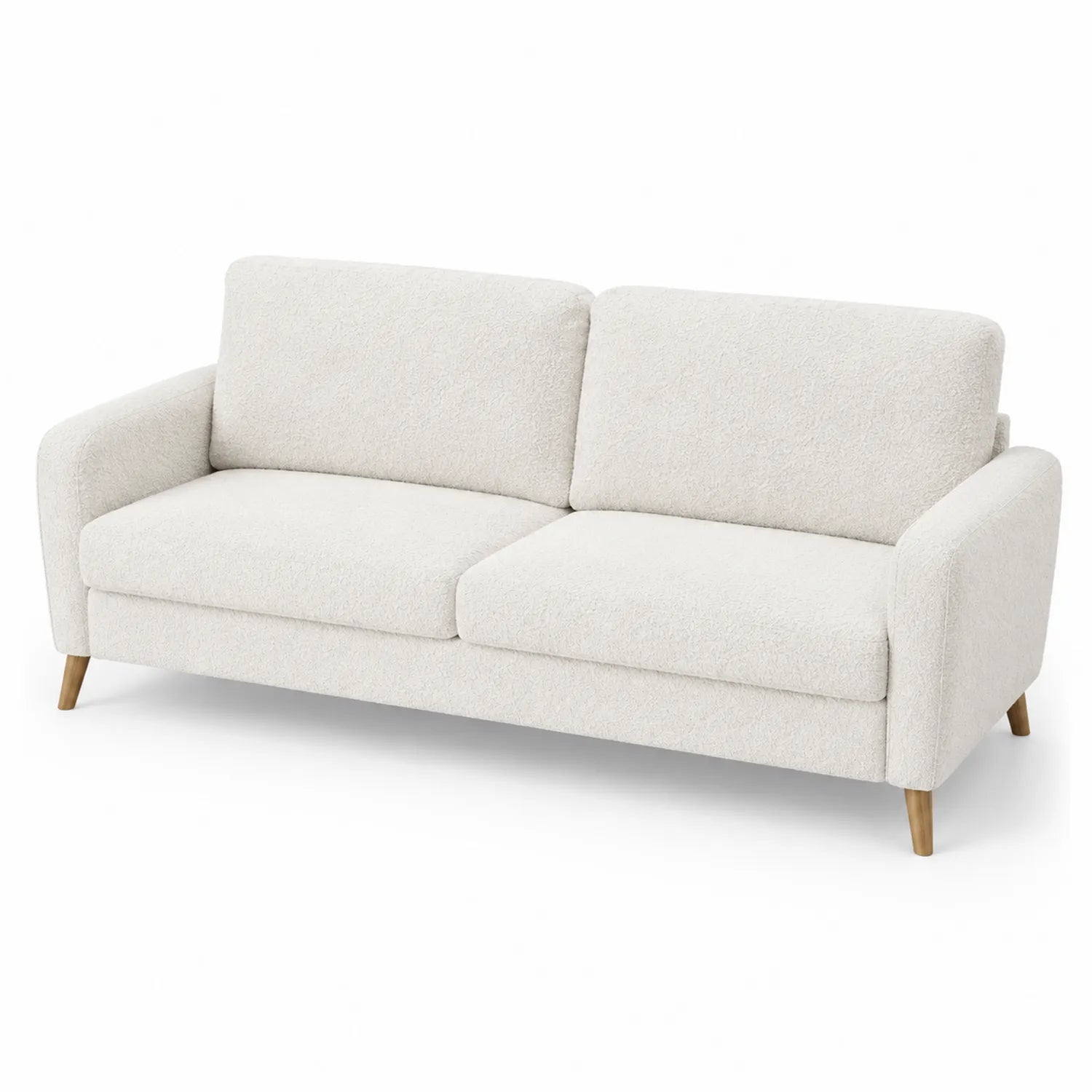 Sofa 3-osobowa z Tkaniny Poliester Kremowa