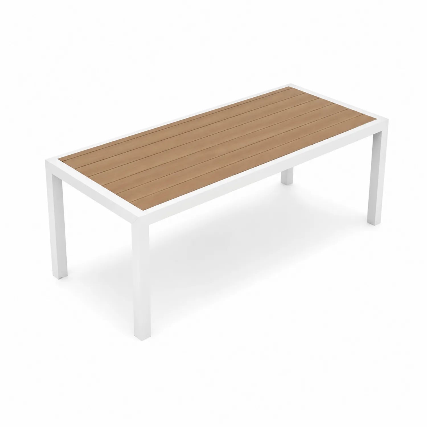 Prostokątny stół ogrodowy z aluminium i drewna tekowego 200x90 cm