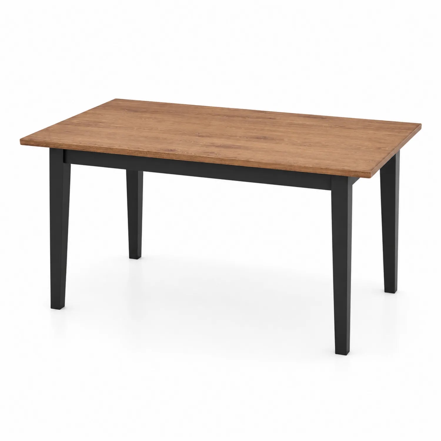 Stół jadalniany prostokątny 140x80 cm drewno i metal czarny